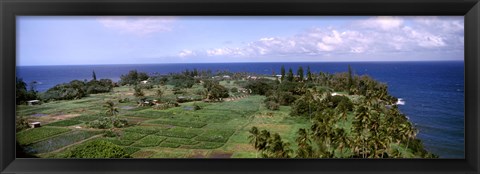 Framed Keanae Peninsula, Hana, Maui, Hawaii, USA Print