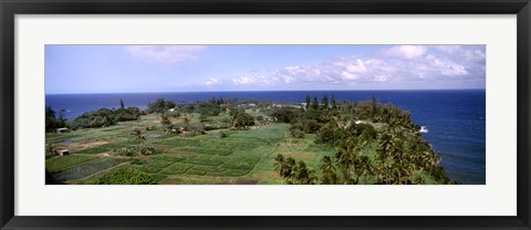 Framed Keanae Peninsula, Hana, Maui, Hawaii, USA Print