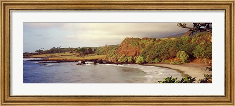 Framed Coastline, Hamoa Beach, Hana, Maui, Hawaii, USA Print