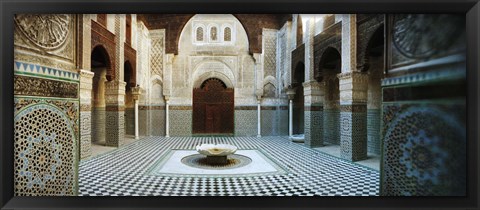 Framed Interiors of a medersa, Medersa Bou Inania, Fez, Morocco Print