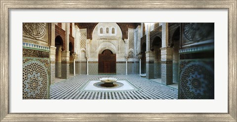 Framed Interiors of a medersa, Medersa Bou Inania, Fez, Morocco Print