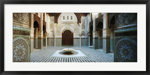 Framed Interiors of a medersa, Medersa Bou Inania, Fez, Morocco Print