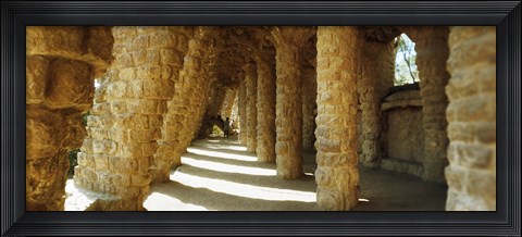 Framed Architectural detail, Park Guell, Barcelona, Catalonia, Spain (horizontal) Print