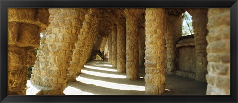 Framed Architectural detail, Park Guell, Barcelona, Catalonia, Spain (horizontal) Print