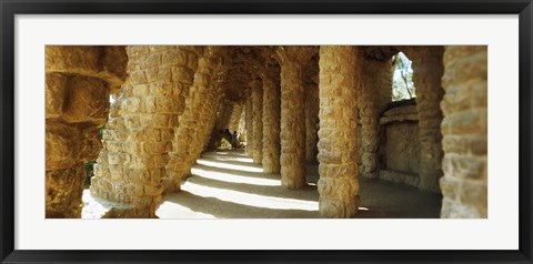 Framed Architectural detail, Park Guell, Barcelona, Catalonia, Spain (horizontal) Print