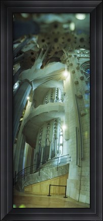 Framed Interiors of a church designed by Catalan architect Antonio Gaudi, Sagrada Familia, Barcelona, Catalonia, Spain Print