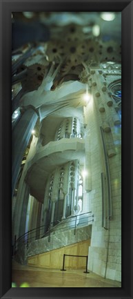 Framed Interiors of a church designed by Catalan architect Antonio Gaudi, Sagrada Familia, Barcelona, Catalonia, Spain Print