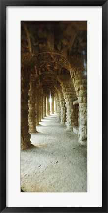 Framed Architectural detail, Park Guell, Barcelona, Catalonia, Spain (vertical) Print