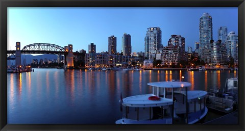 Framed Skyscrapers at the waterfront, Burrard Bridge, False Creek, Vancouver, British Columbia, Canada 2011 Print