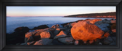 Framed Rock formations on the coast, Otter Creek Cove, Acadia National Park, Mount Desert Island, Hancock County, Maine, USA Print
