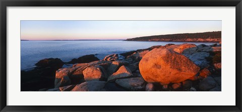 Framed Rock formations on the coast, Otter Creek Cove, Acadia National Park, Mount Desert Island, Hancock County, Maine, USA Print