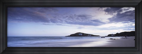 Framed Beach at dusk, Burgh Island, Bigbury-On-Sea, Devon, England Print
