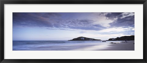 Framed Beach at dusk, Burgh Island, Bigbury-On-Sea, Devon, England Print