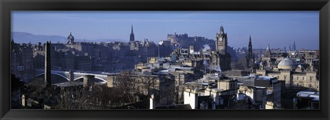 Framed High angle view of buildings in a city, Edinburgh, Scotland Print