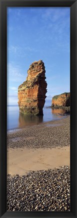 Framed Pebbles on the beach, Ladram Bay, Devon, England Print