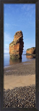 Framed Pebbles on the beach, Ladram Bay, Devon, England Print