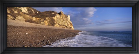 Framed Surf on the beach, Hooken Beach, Branscombe, Devon, England Print