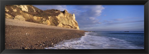 Framed Surf on the beach, Hooken Beach, Branscombe, Devon, England Print