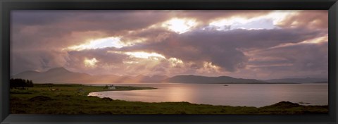 Framed Cuillins hills and Scalpay from across Broadford Bay, Isle of Skye, Scotland Print