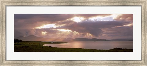 Framed Cuillins hills and Scalpay from across Broadford Bay, Isle of Skye, Scotland Print