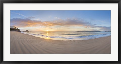 Framed Sunrise over the sea, Tenby, Pembrokeshire, Wales Print