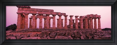 Framed Ruins of a temple, Temple E, Selinunte, Trapani Province, Sicily, Italy Print