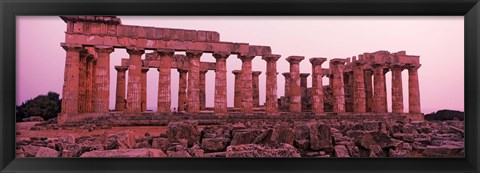 Framed Ruins of a temple, Temple E, Selinunte, Trapani Province, Sicily, Italy Print