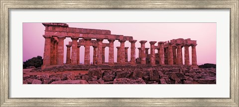 Framed Ruins of a temple, Temple E, Selinunte, Trapani Province, Sicily, Italy Print