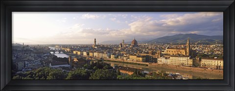 Framed Panoramic overview of Florence from Piazzale Michelangelo, Tuscany, Italy Print