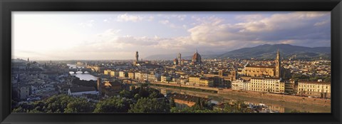 Framed Panoramic overview of Florence from Piazzale Michelangelo, Tuscany, Italy Print