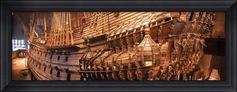 Framed Wooden ship Vasa in a museum, Vasa Museum, Stockholm, Sweden Print