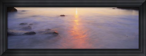 Framed Ocean at sunset Print