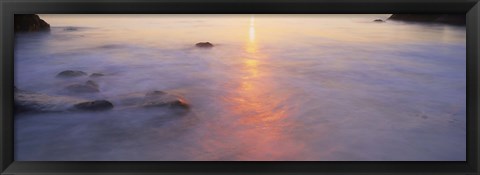 Framed Ocean at sunset Print