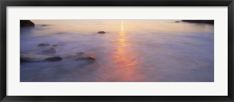 Framed Ocean at sunset Print