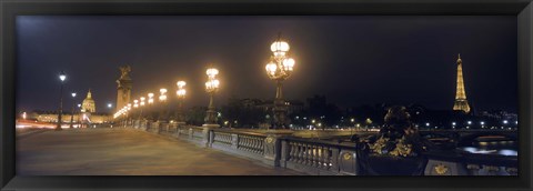 Framed Pont Alexandre III with the Eiffel Tower and Hotel Des Invalides in the background, Paris, Ile-de-France, France Print