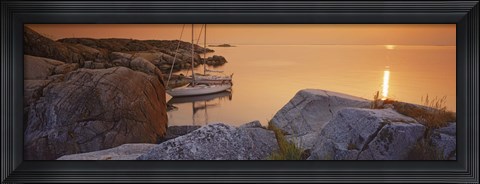 Framed Sailboats on the coast, Lilla Nassa, Stockholm Archipelago, Sweden Print