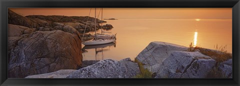 Framed Sailboats on the coast, Lilla Nassa, Stockholm Archipelago, Sweden Print