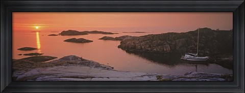 Framed Sailboat on the coast, Lilla Nassa, Stockholm Archipelago, Sweden Print