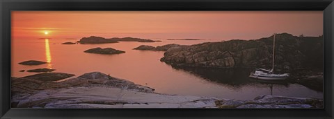 Framed Sailboat on the coast, Lilla Nassa, Stockholm Archipelago, Sweden Print