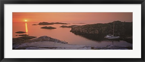 Framed Sailboat on the coast, Lilla Nassa, Stockholm Archipelago, Sweden Print