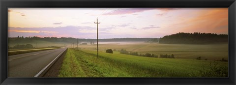 Framed Country road passing through a field, Finland Print