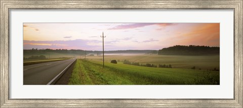 Framed Country road passing through a field, Finland Print