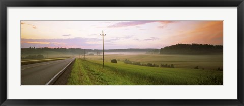 Framed Country road passing through a field, Finland Print