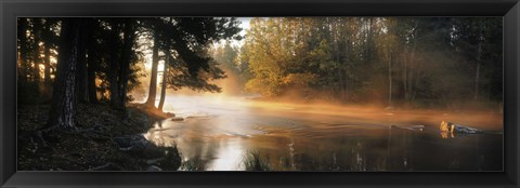 Framed Fog over a river, Dal River, Sweden Print