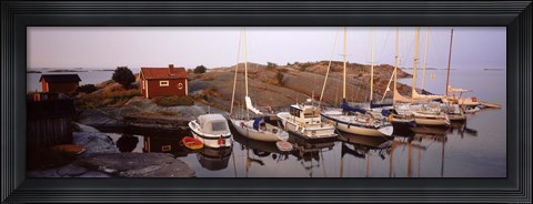 Framed Sailboats on the coast, Stora Nassa, Stockholm Archipelago, Sweden Print