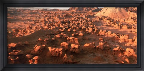 Framed Scenic rock sculptures at Goblin Valley State Park, Utah, USA Print