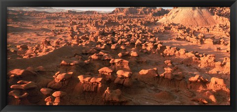 Framed Scenic rock sculptures at Goblin Valley State Park, Utah, USA Print