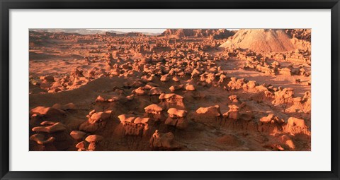 Framed Scenic rock sculptures at Goblin Valley State Park, Utah, USA Print