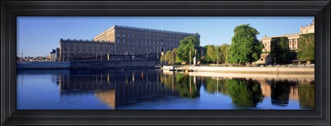 Framed Reflection of a palace in water, Royal Palace, Stockholm, Sweden Print