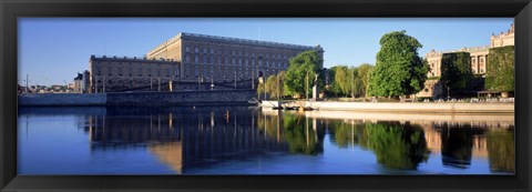 Framed Reflection of a palace in water, Royal Palace, Stockholm, Sweden Print